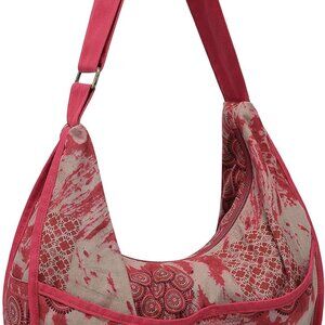 Womens Boho Canvas Crossbody Bag Large Adjustable Zipper Shoulder Purse
